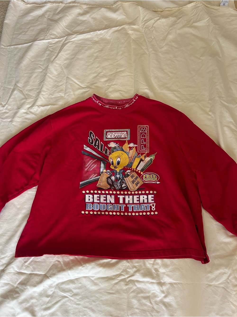 Vintage Red Graphic Tweety Bird Sweatshirt - 'Been There Bought That!'